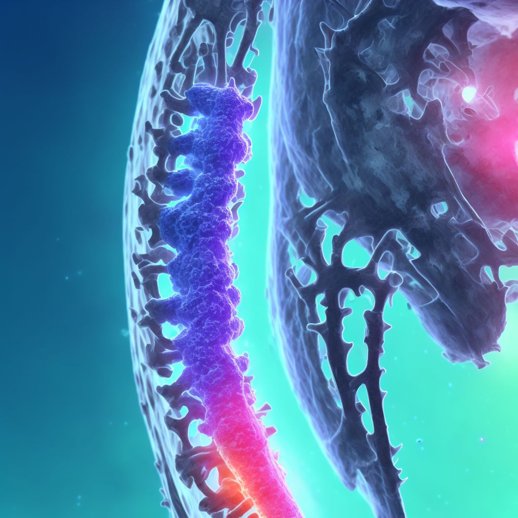 Nondisplaced spiral fracture of shaft of ulna, right arm, subsequent encounter for open fracture type IIIA, IIIB, or IIIC with delayed healing digital illustration