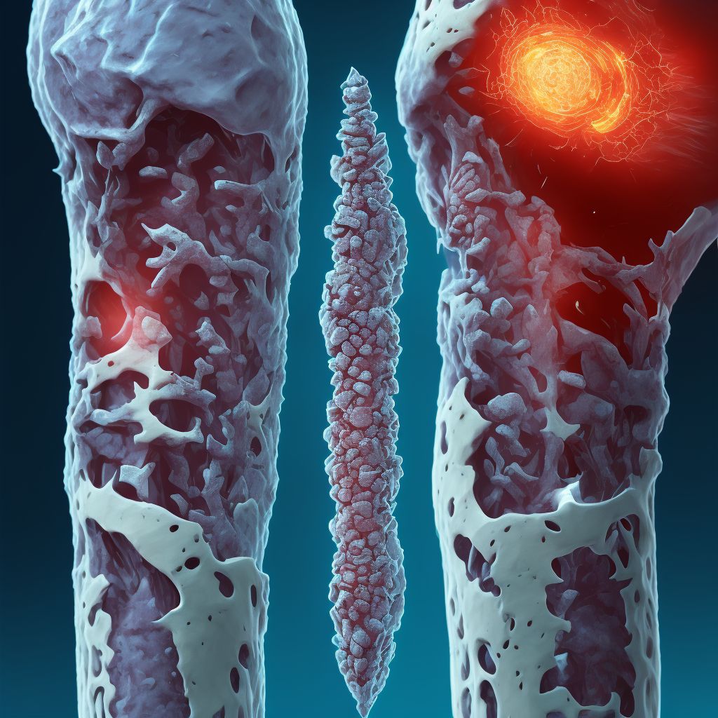 Displaced comminuted fracture of shaft of ulna, left arm, initial encounter for open fracture type I or II digital illustration