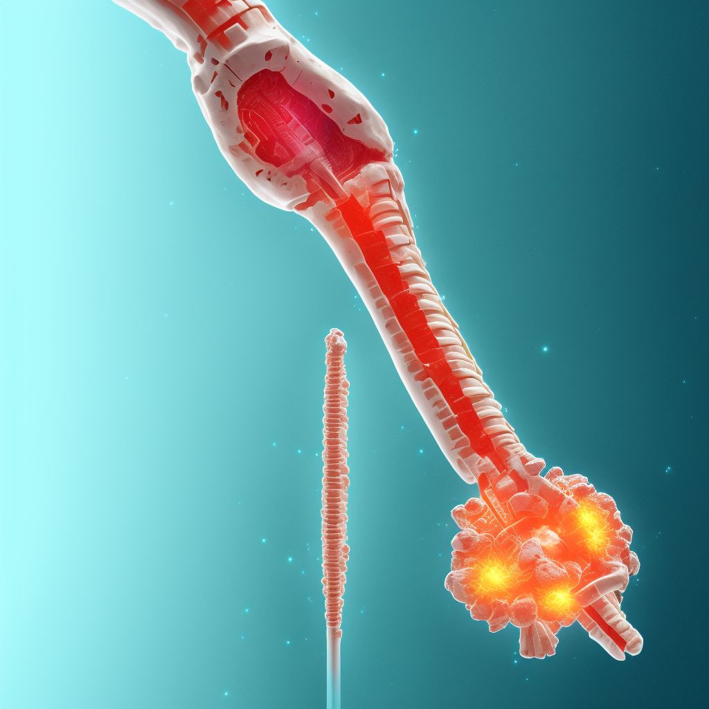 Displaced comminuted fracture of shaft of ulna, left arm, sequela digital illustration