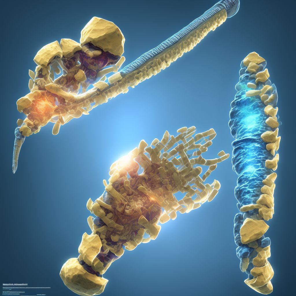 Nondisplaced comminuted fracture of shaft of ulna, unspecified arm, subsequent encounter for closed fracture with nonunion digital illustration