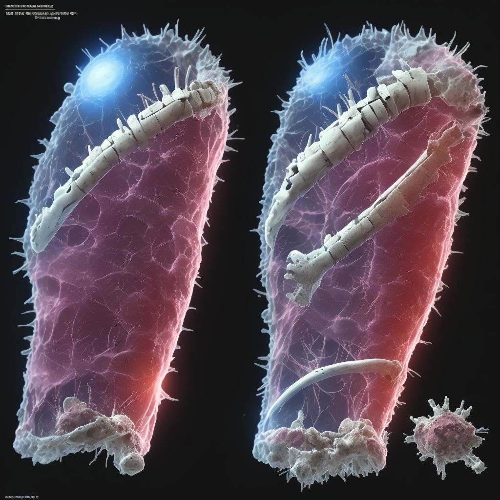 Displaced segmental fracture of shaft of ulna, left arm, subsequent encounter for open fracture type I or II with malunion digital illustration