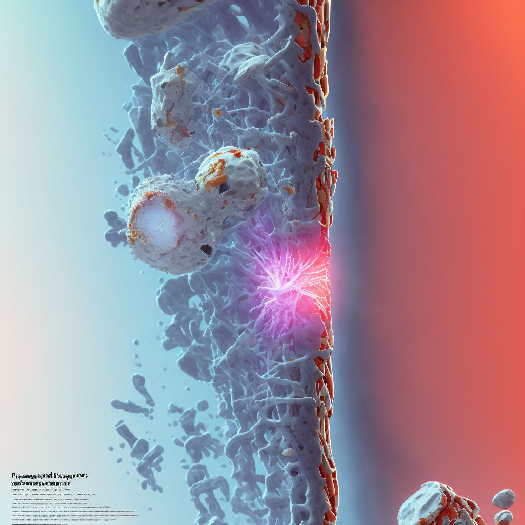 Displaced segmental fracture of shaft of ulna, left arm, sequela digital illustration