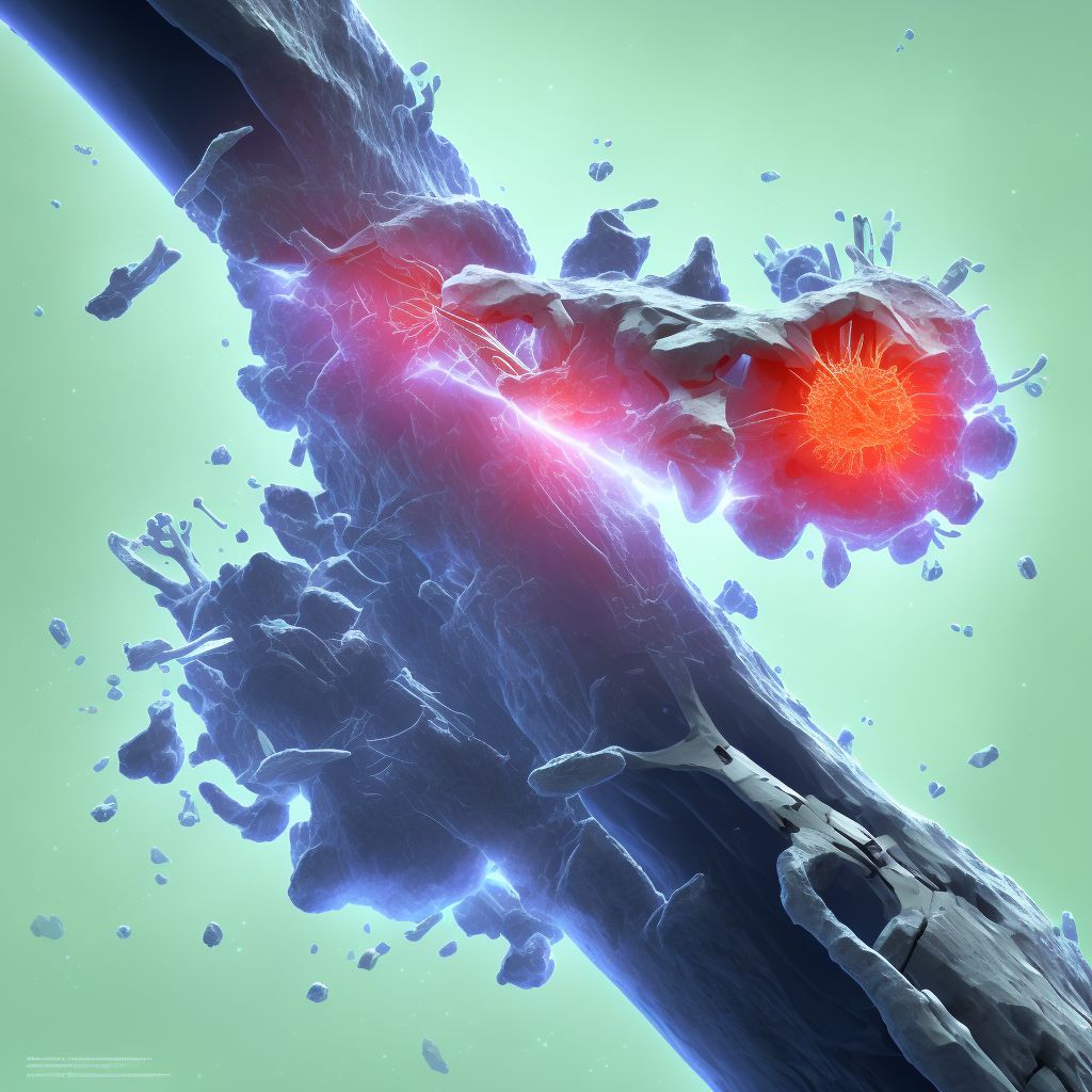 Displaced segmental fracture of shaft of ulna, unspecified arm, initial encounter for open fracture type I or II digital illustration