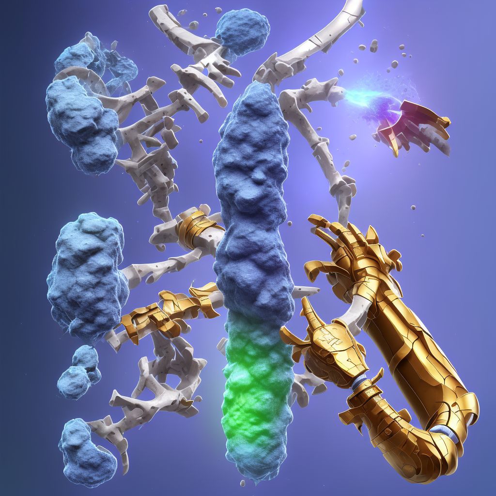 Displaced segmental fracture of shaft of ulna, unspecified arm, subsequent encounter for open fracture type IIIA, IIIB, or IIIC with nonunion digital illustration