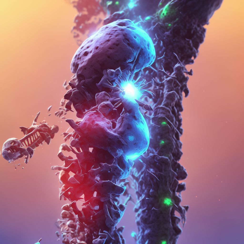 Nondisplaced segmental fracture of shaft of ulna, left arm, sequela digital illustration