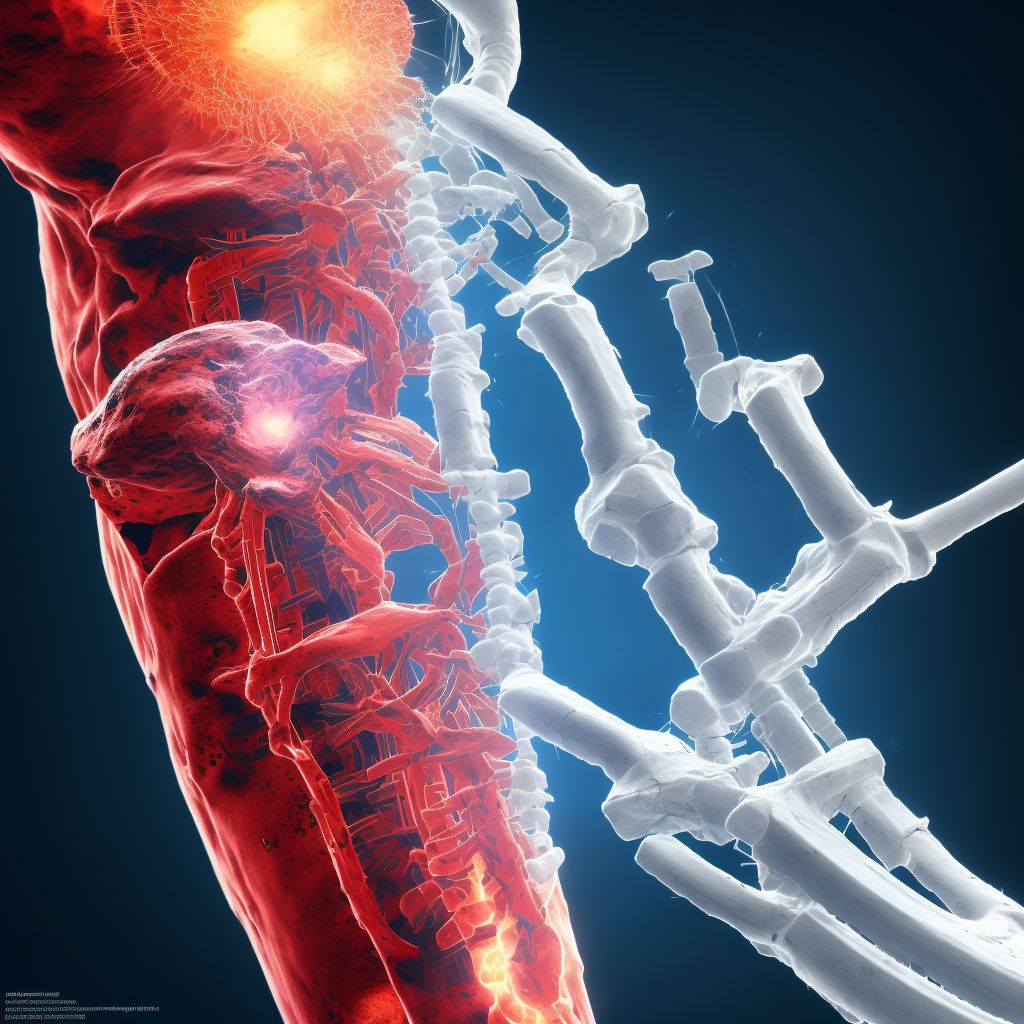 Monteggia's fracture of right ulna, subsequent encounter for open fracture type IIIA, IIIB, or IIIC with delayed healing digital illustration