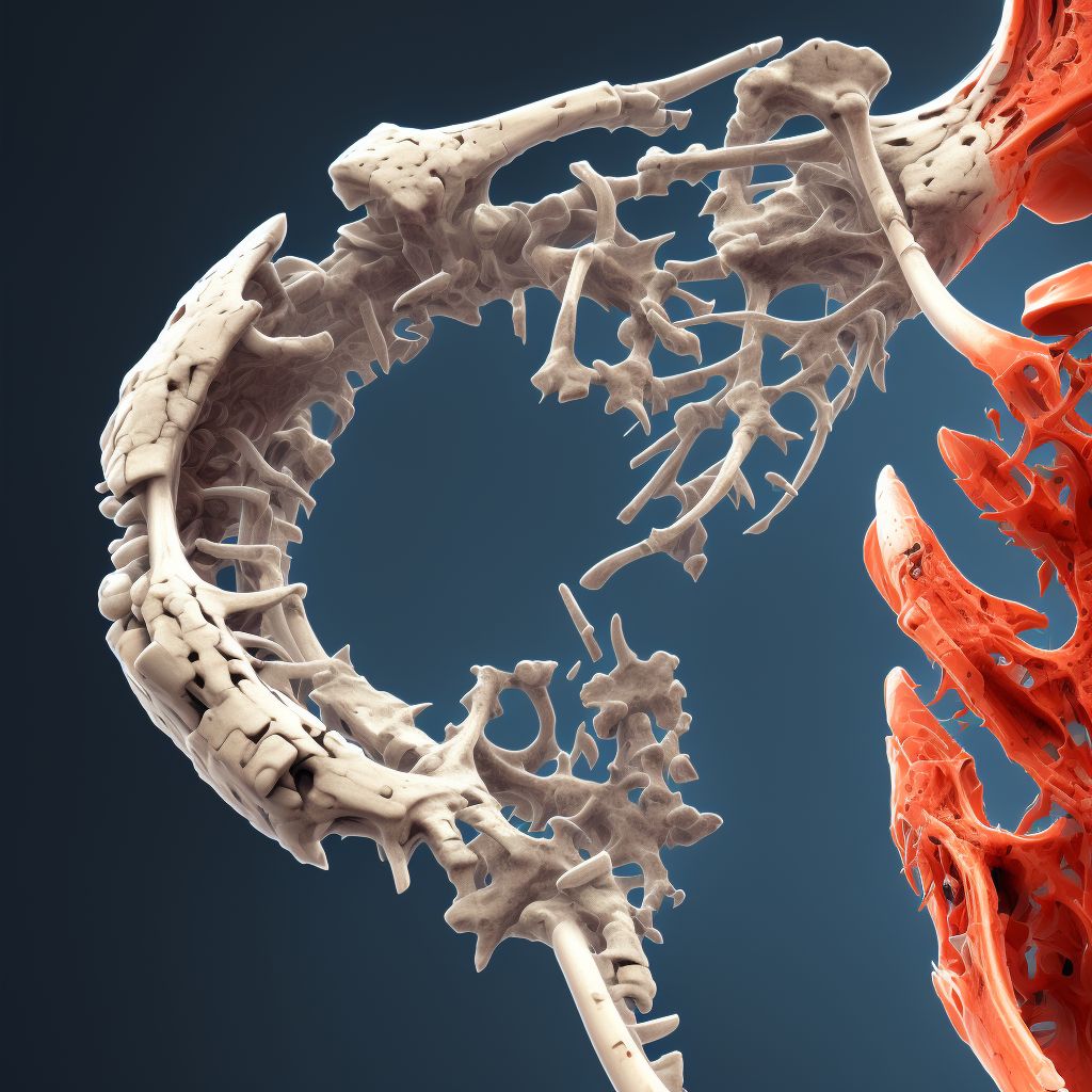 Bent bone of right ulna, subsequent encounter for open fracture type I or II with routine healing digital illustration