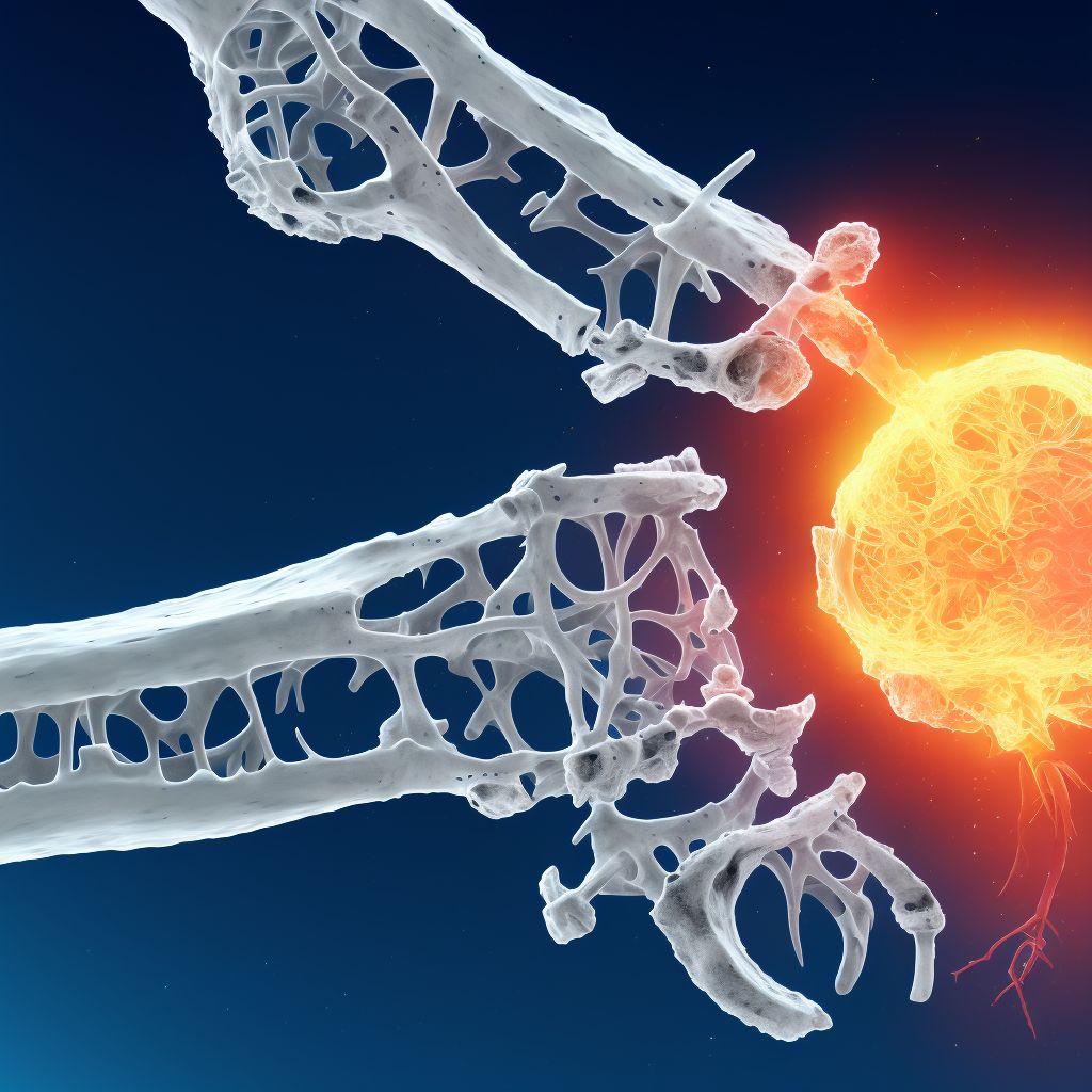 Bent bone of unspecified ulna, subsequent encounter for open fracture type I or II with routine healing digital illustration