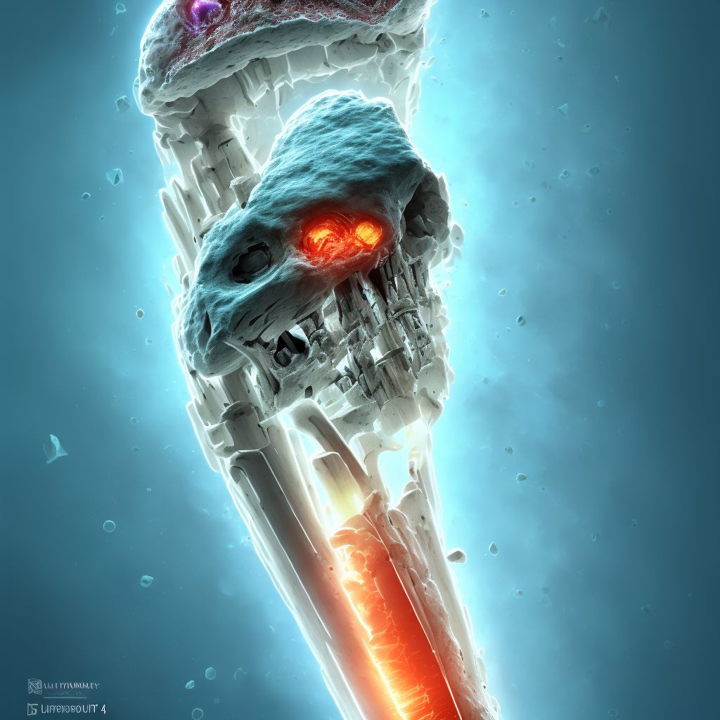 Other fracture of shaft of left ulna, subsequent encounter for open fracture type I or II with malunion digital illustration