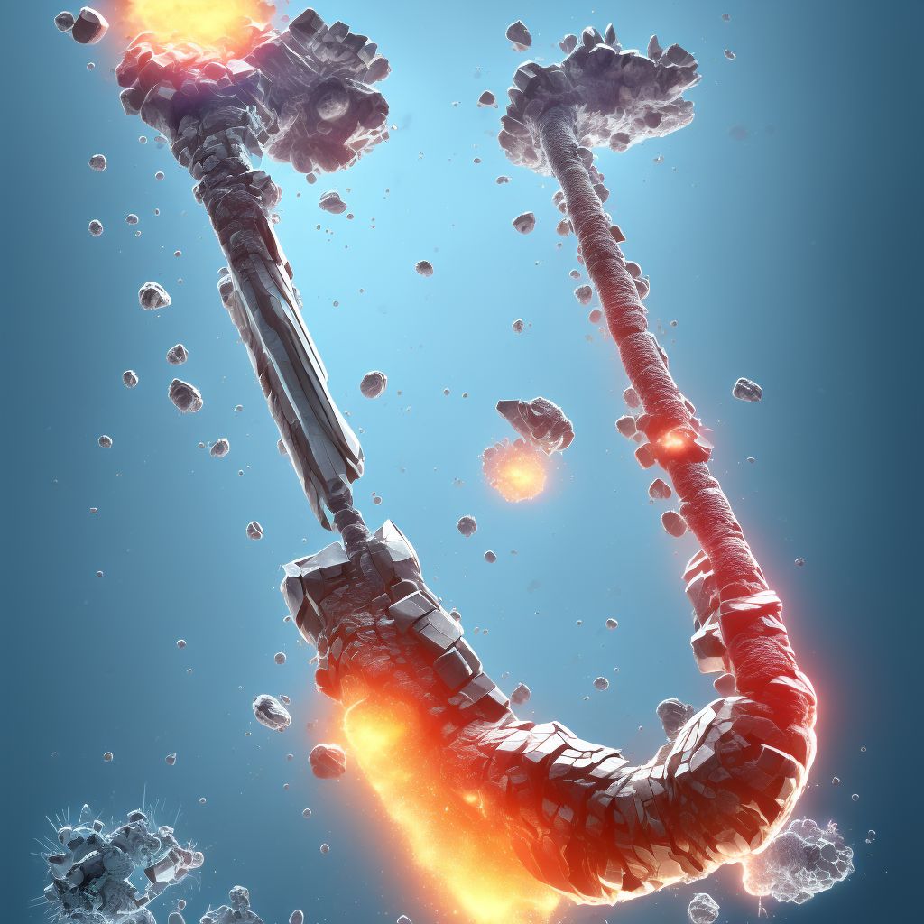 Other fracture of shaft of unspecified ulna, subsequent encounter for open fracture type I or II with malunion digital illustration