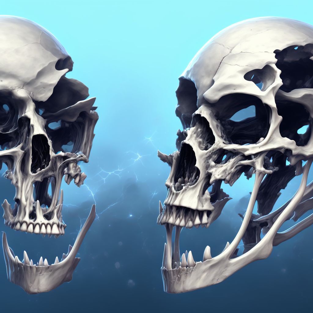 Bent bone of unspecified radius, subsequent encounter for open fracture type I or II with routine healing digital illustration