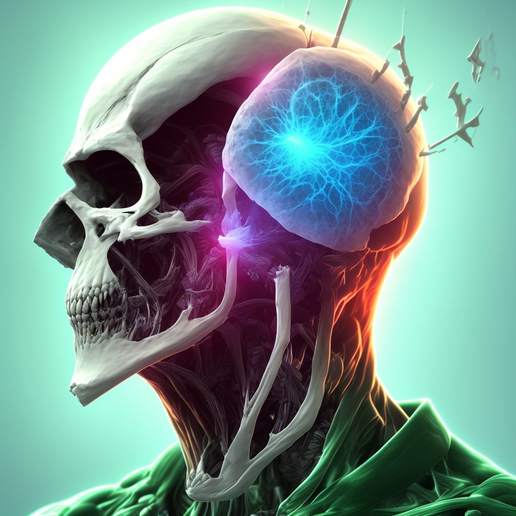 Displaced fracture of right radial styloid process, initial encounter for open fracture type I or II digital illustration