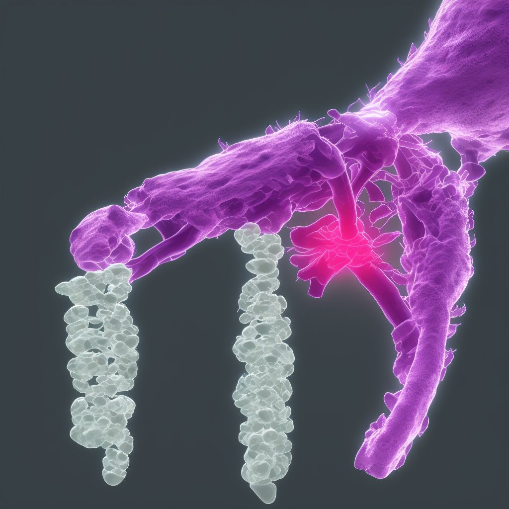 Unspecified fracture of lower end of right ulna, subsequent encounter for open fracture type I or II with nonunion digital illustration