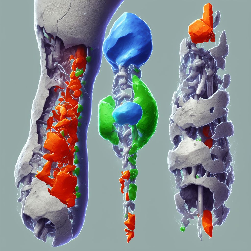 Unspecified fracture of lower end of left ulna, subsequent encounter for open fracture type I or II with nonunion digital illustration