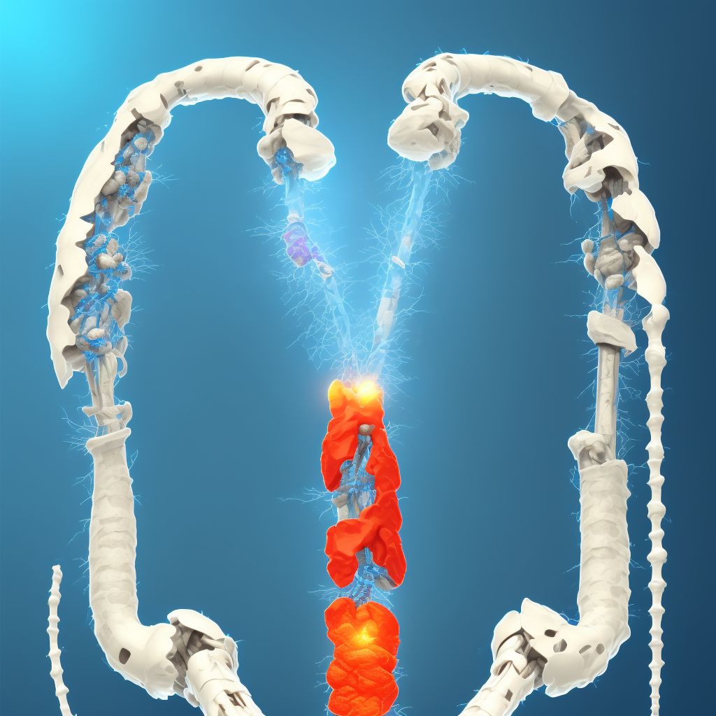 Unspecified fracture of lower end of left ulna, subsequent encounter for open fracture type IIIA, IIIB, or IIIC with nonunion digital illustration