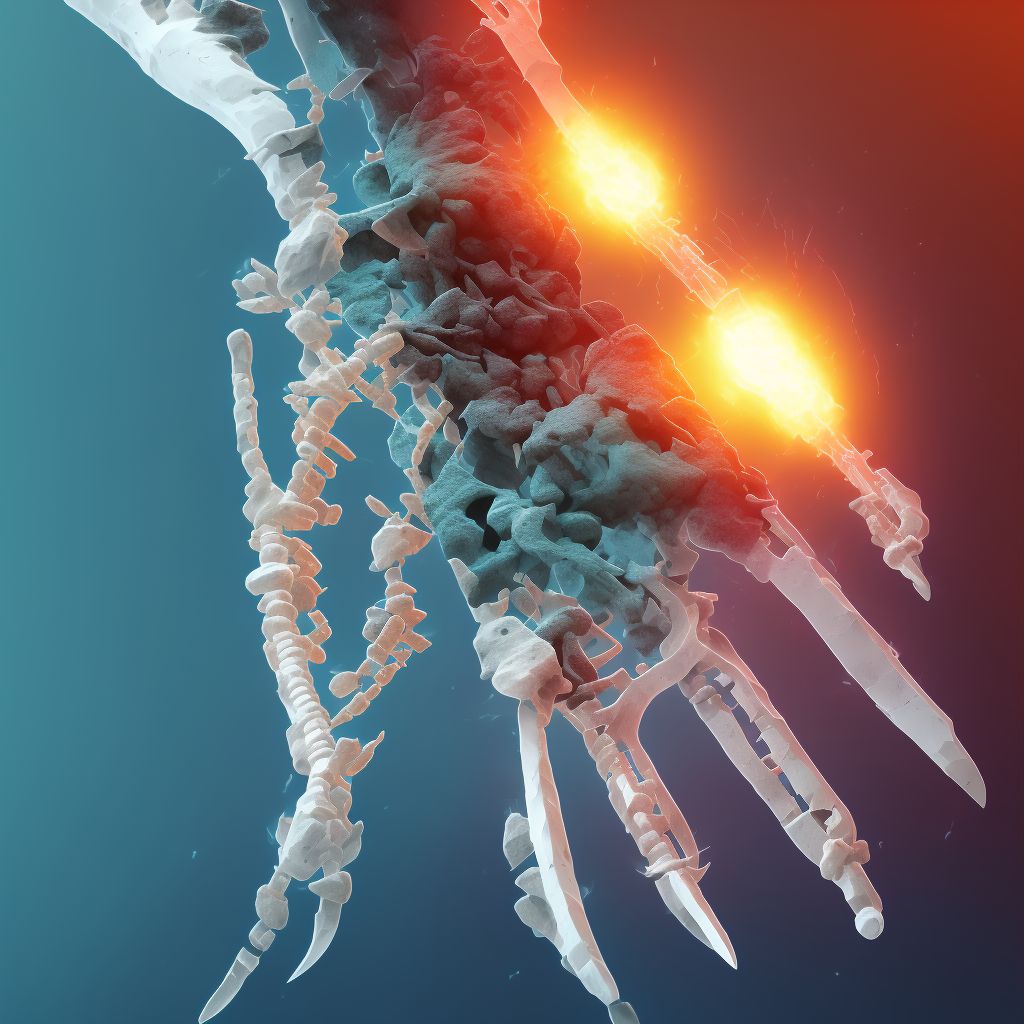 Unspecified fracture of lower end of left ulna, sequela digital illustration