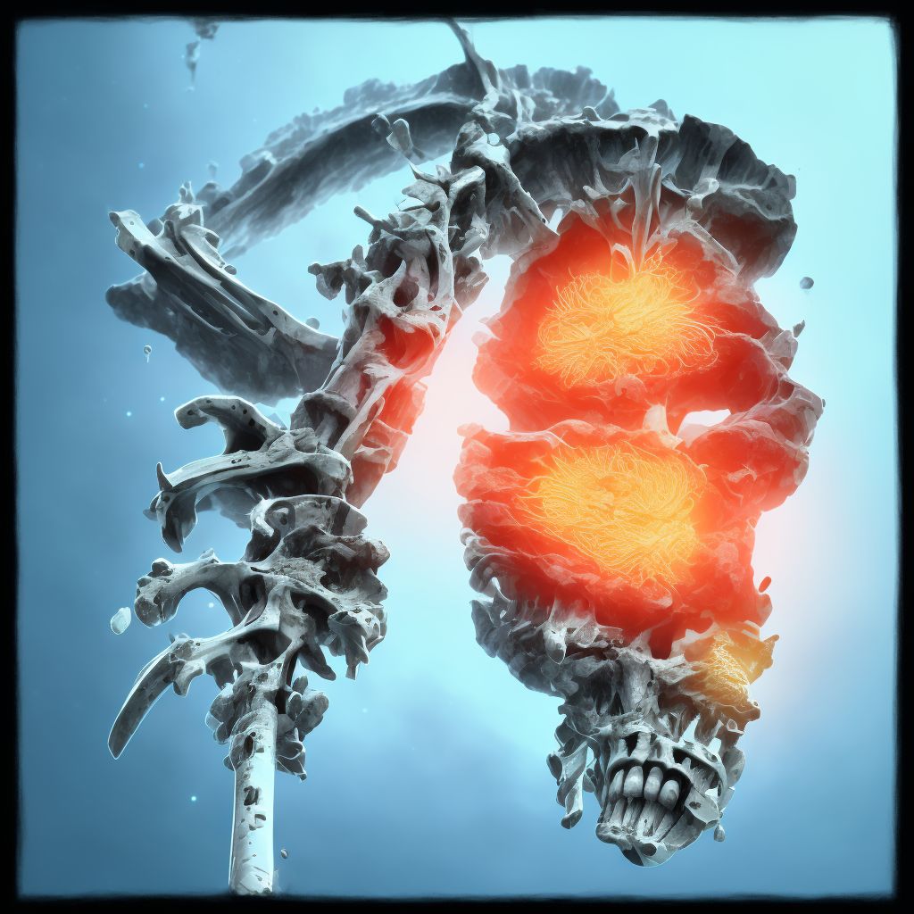 Displaced fracture of right ulna styloid process, subsequent encounter for open fracture type IIIA, IIIB, or IIIC with delayed healing digital illustration