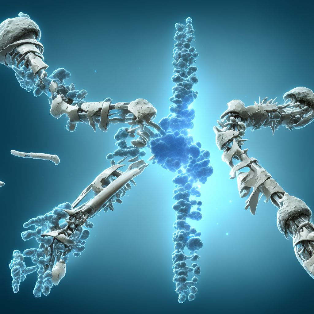 Displaced fracture of right ulna styloid process, subsequent encounter for open fracture type I or II with malunion digital illustration