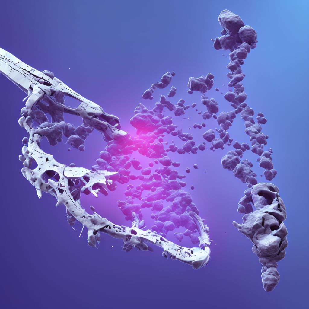 Displaced fracture of right ulna styloid process, subsequent encounter for open fracture type IIIA, IIIB, or IIIC with malunion digital illustration