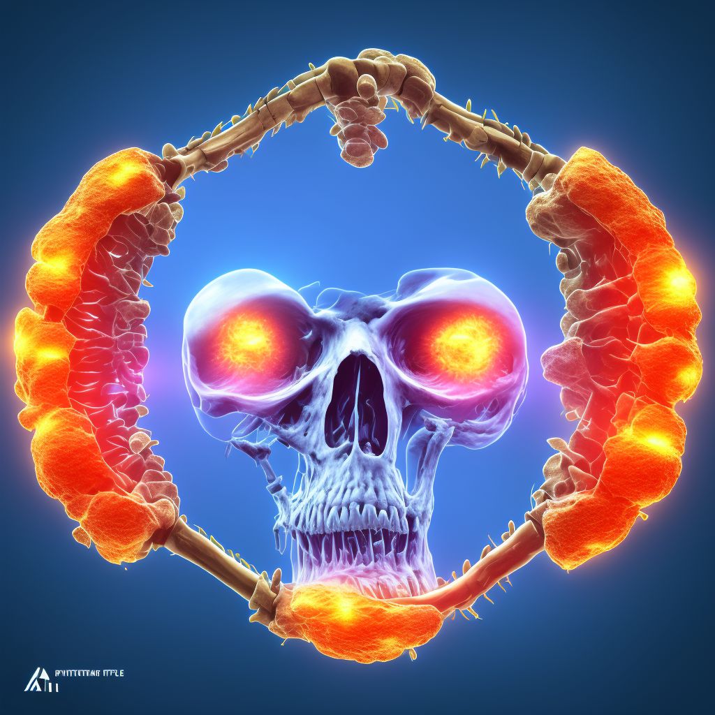 Displaced fracture of left ulna styloid process, subsequent encounter for open fracture type IIIA, IIIB, or IIIC with delayed healing digital illustration