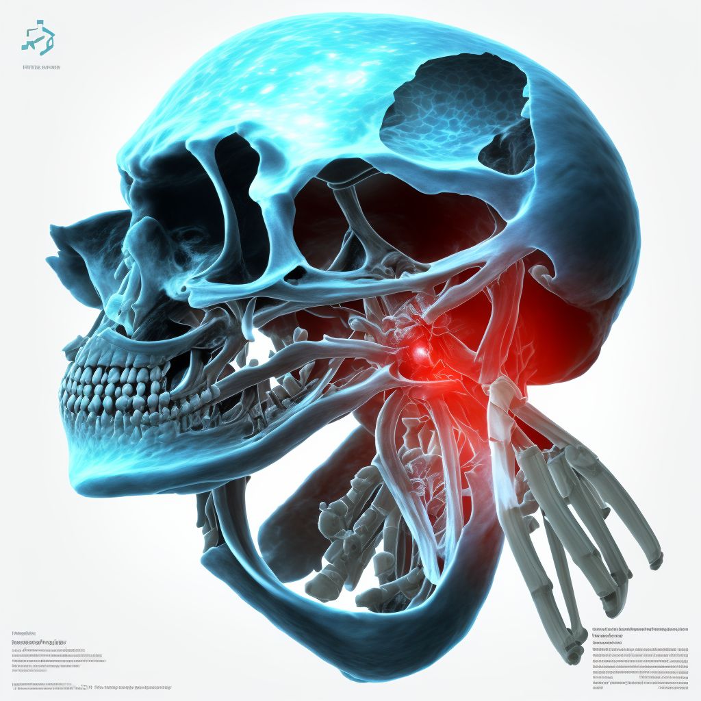 Nondisplaced fracture of right ulna styloid process, initial encounter for open fracture type I or II digital illustration