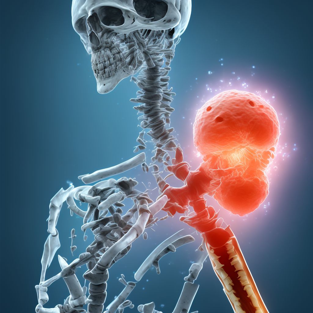 Nondisplaced fracture of right ulna styloid process, subsequent encounter for open fracture type IIIA, IIIB, or IIIC with malunion digital illustration