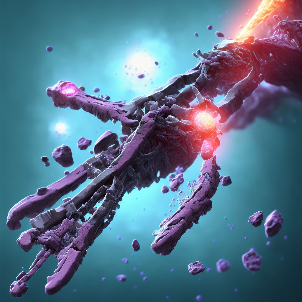 Nondisplaced fracture of left ulna styloid process, subsequent encounter for open fracture type I or II with routine healing digital illustration