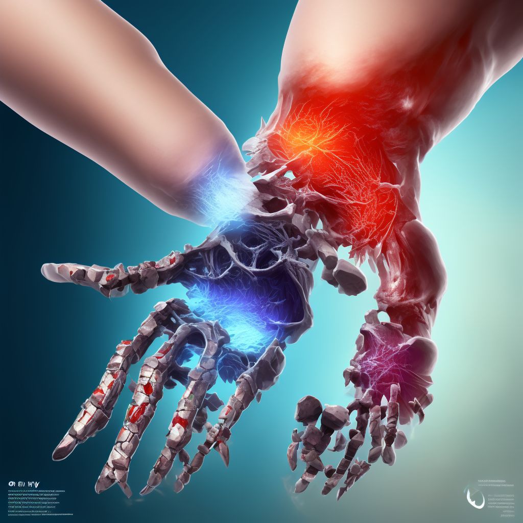 Other fracture of lower end of right ulna, subsequent encounter for open fracture type I or II with routine healing digital illustration