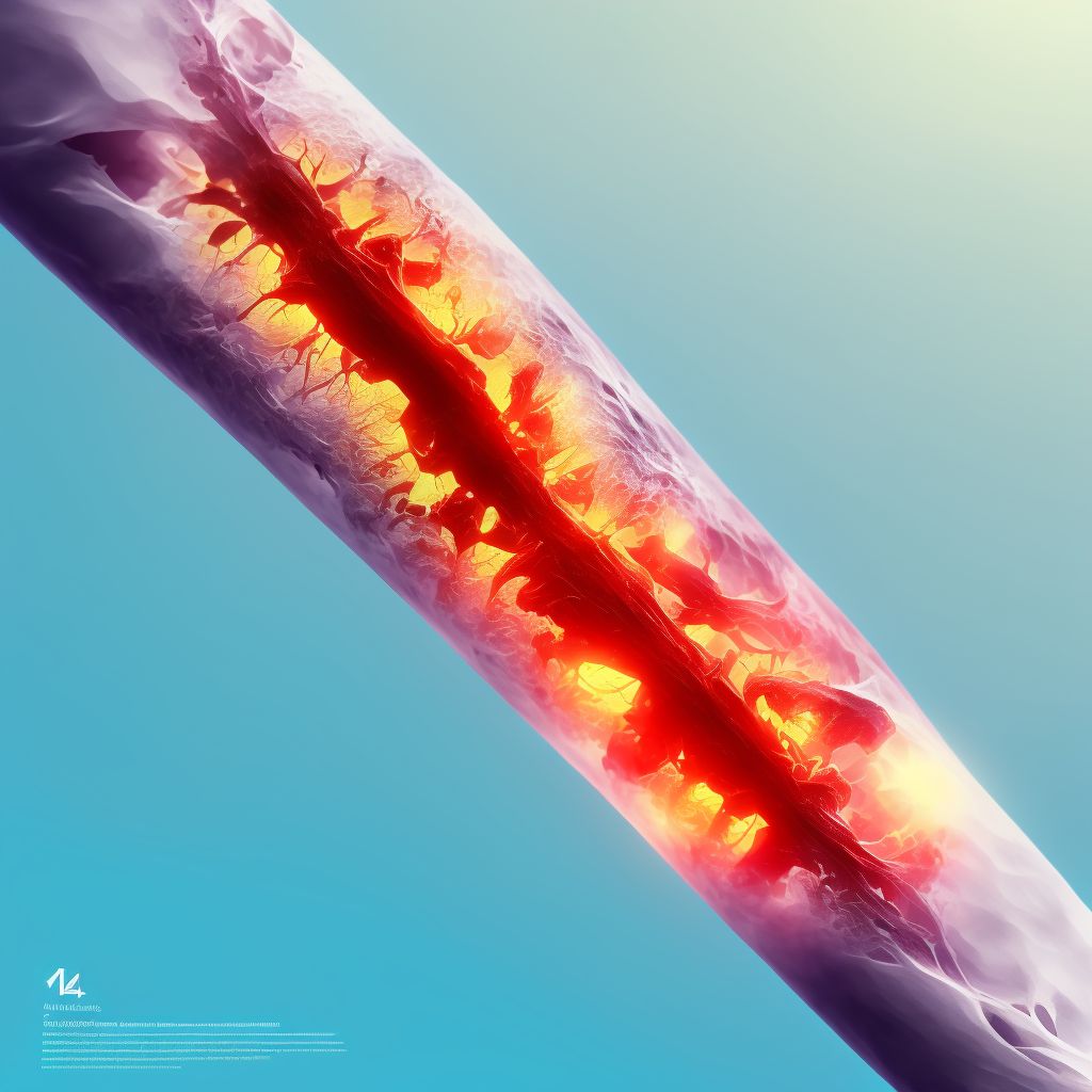 Other fracture of lower end of right ulna, sequela digital illustration