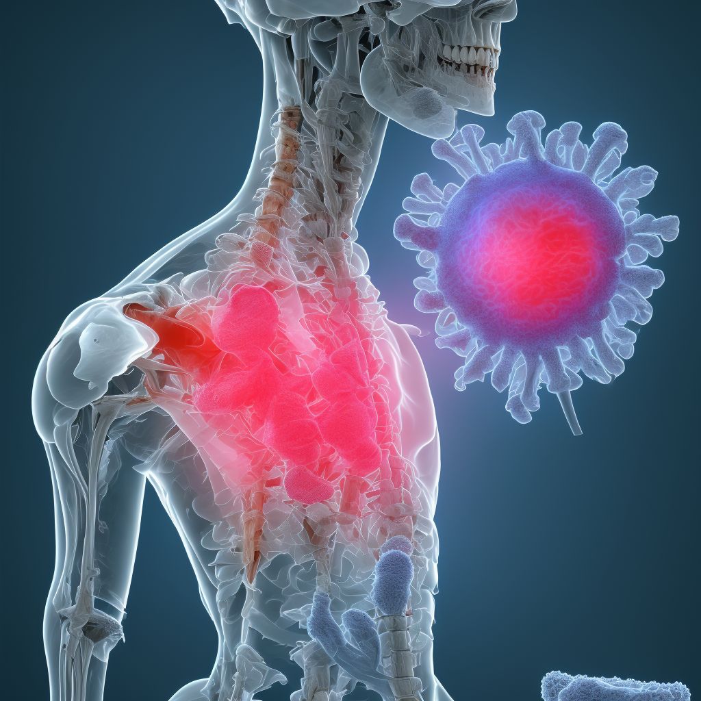 Anterior subluxation of right ulnohumeral joint, sequela digital illustration