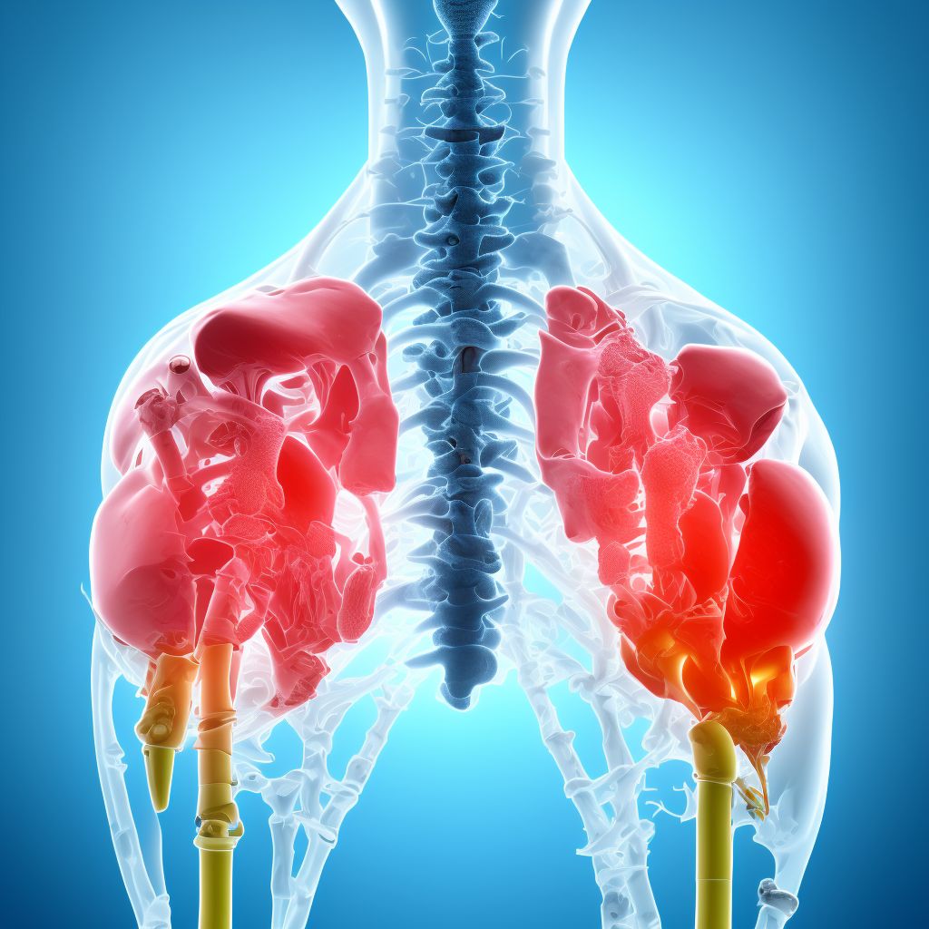 Posterior subluxation of left ulnohumeral joint, initial encounter digital illustration