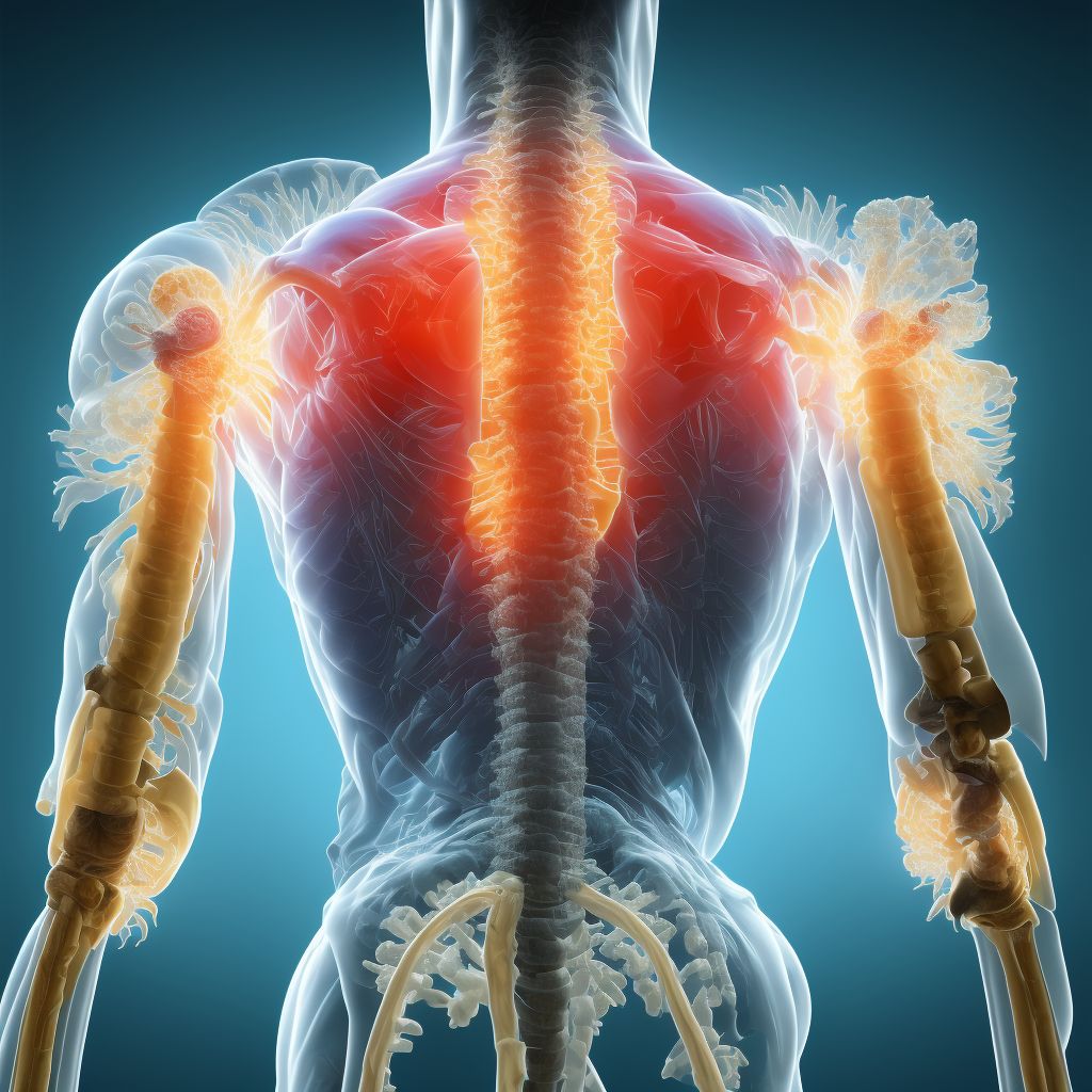 Posterior dislocation of right ulnohumeral joint, initial encounter digital illustration