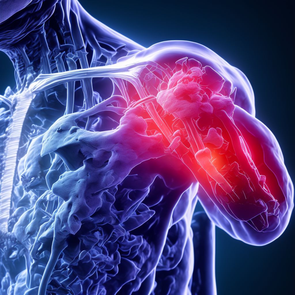 Medial dislocation of right ulnohumeral joint, initial encounter digital illustration