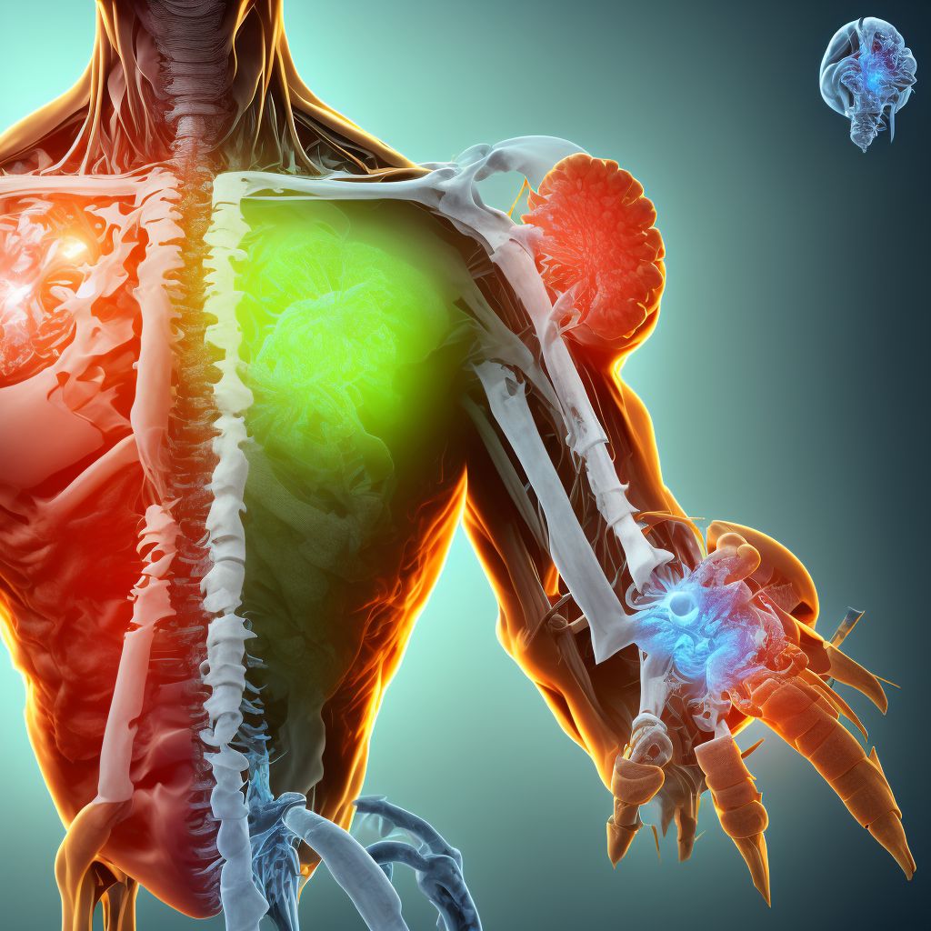 Lateral dislocation of right ulnohumeral joint, initial encounter digital illustration