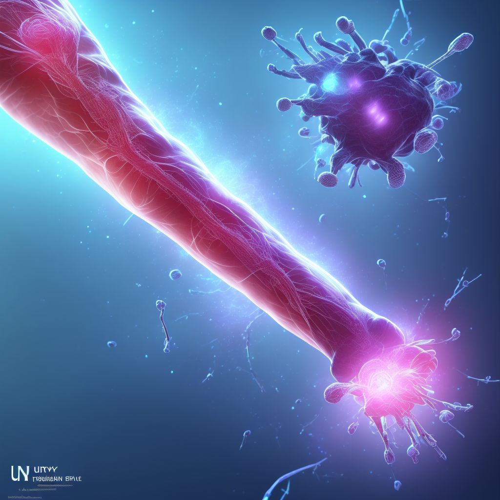 Injury of median nerve at forearm level, unspecified arm, sequela digital illustration