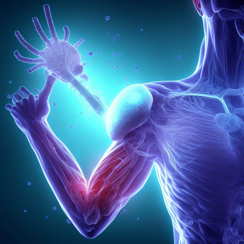 Injury of other nerves at forearm level, unspecified arm, sequela digital illustration