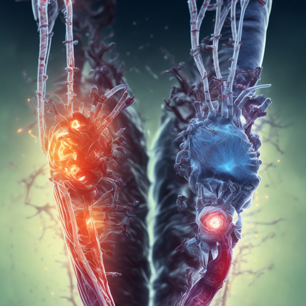 Unspecified injury of ulnar artery at forearm level, left arm, initial encounter digital illustration