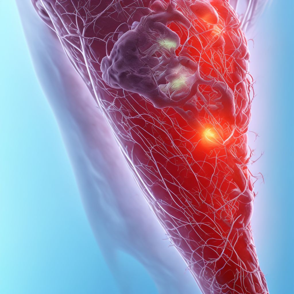 Laceration of radial artery at forearm level, left arm, sequela digital illustration