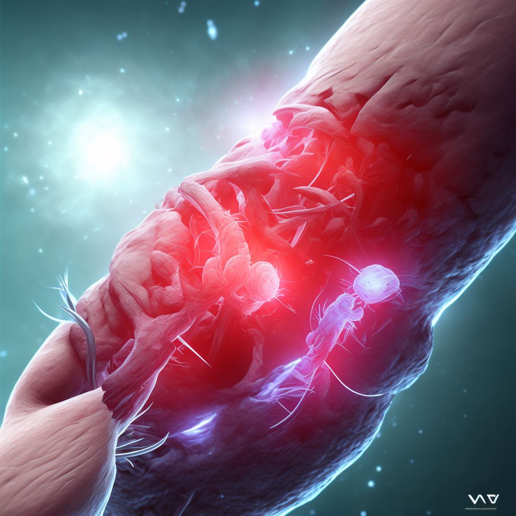 Unspecified injury of extensor muscle, fascia and tendon of right ring finger at forearm level, sequela digital illustration