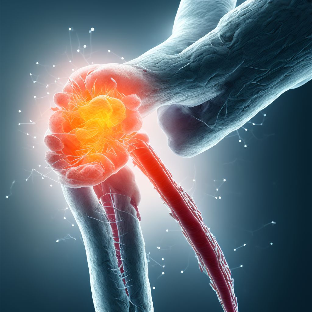 Laceration of extensor muscle, fascia and tendon of unspecified finger at forearm level, sequela digital illustration