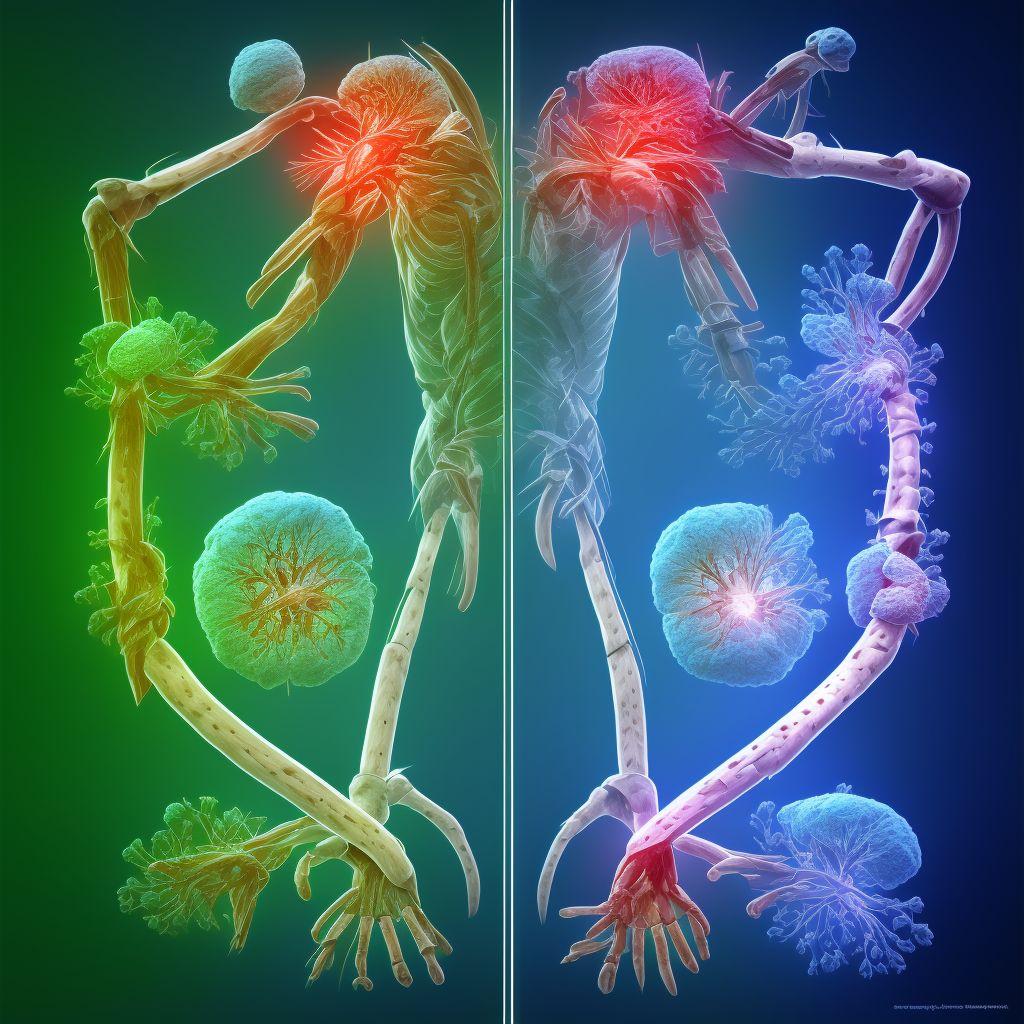 Strain of other extensor muscle, fascia and tendon at forearm level, left arm, initial encounter digital illustration