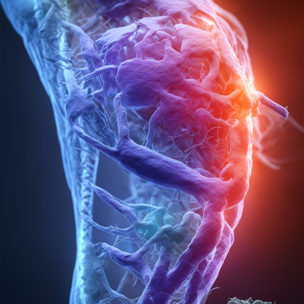 Laceration of other extensor muscle, fascia and tendon at forearm level, unspecified arm, sequela digital illustration