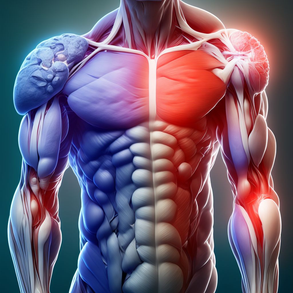 Other injury of other muscles, fascia and tendons at forearm level, left arm, sequela digital illustration