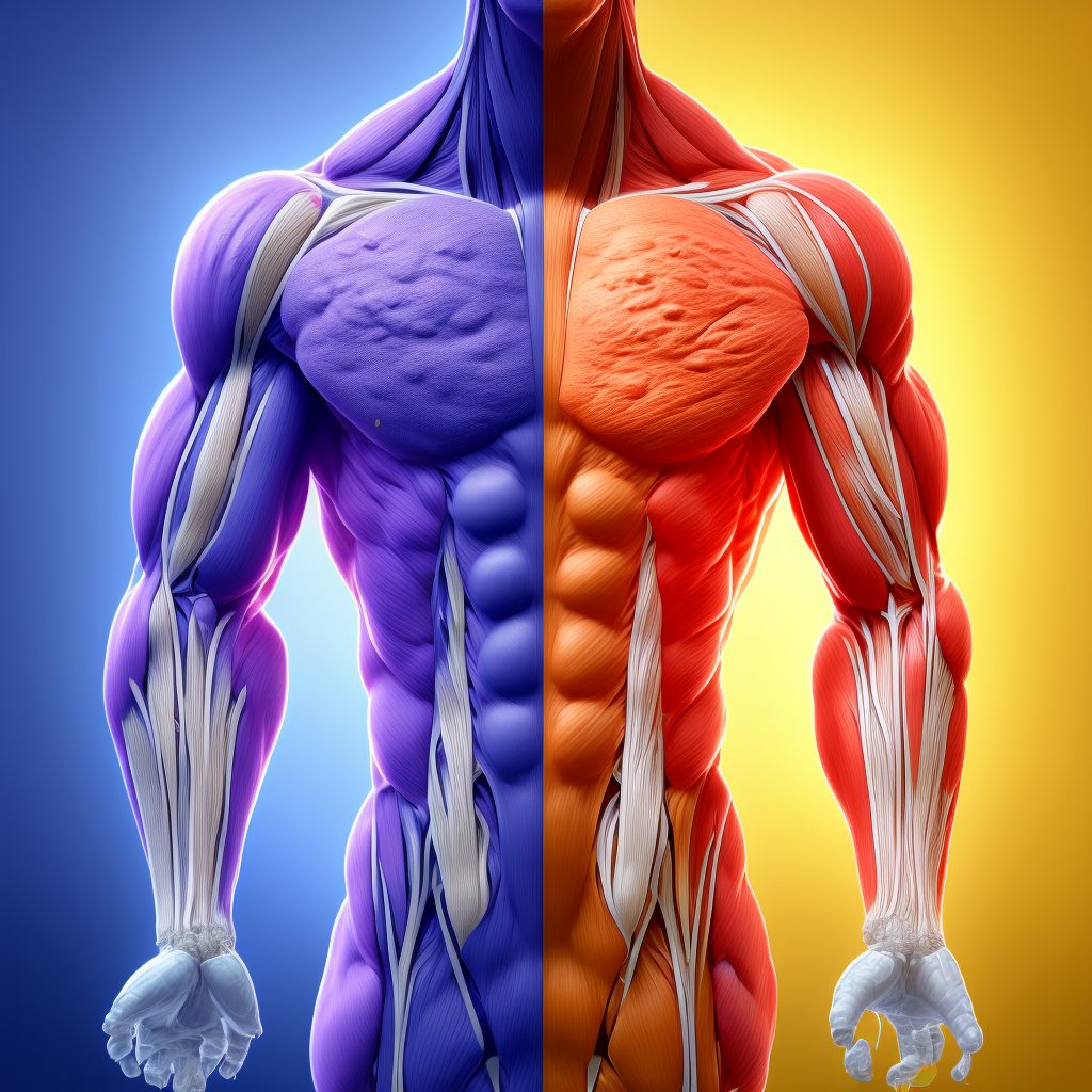 Strain of unspecified muscles, fascia and tendons at forearm level, unspecified arm, sequela digital illustration