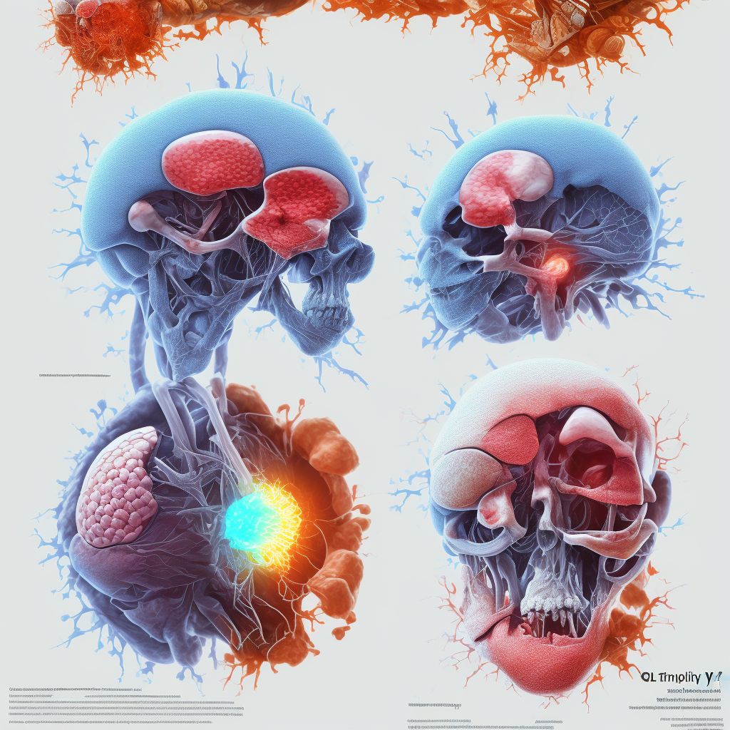 Complete traumatic amputation at level between elbow and wrist, right arm, sequela digital illustration