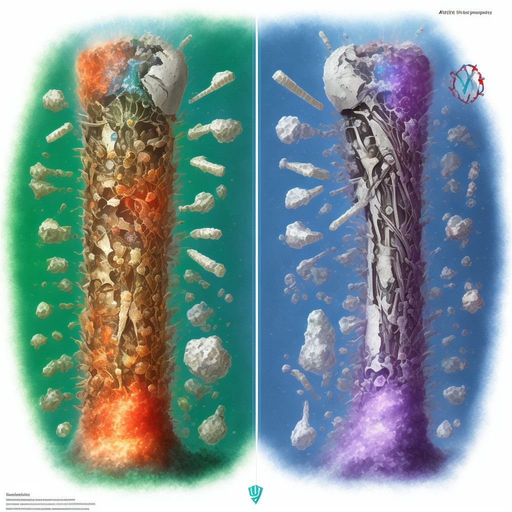 Salter-Harris Type I physeal fracture of lower end of ulna, left arm, sequela digital illustration