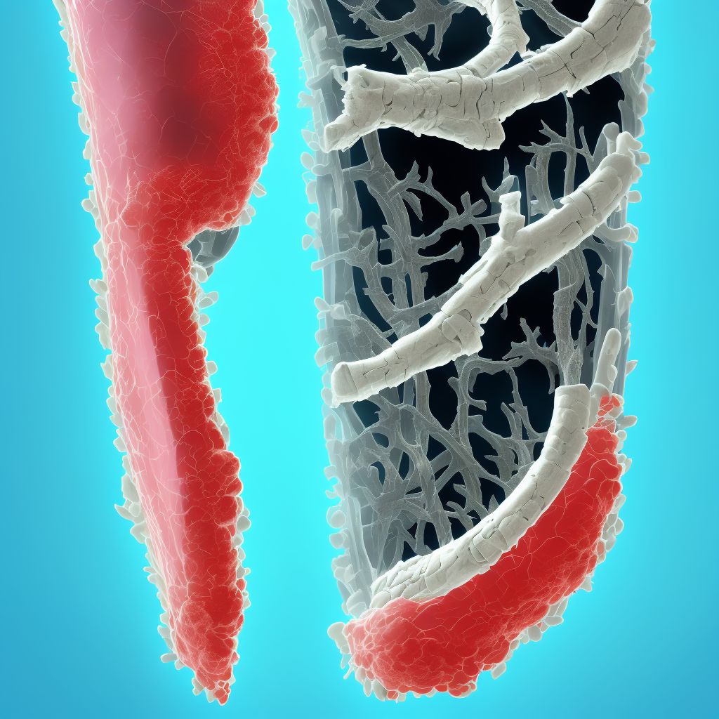 Salter-Harris Type I physeal fracture of lower end of ulna, unspecified arm, subsequent encounter for fracture with malunion digital illustration