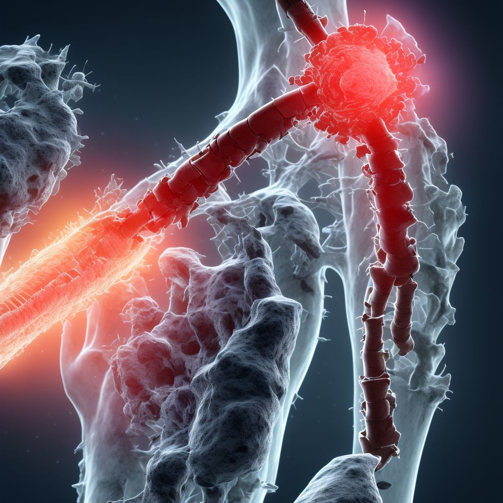 Salter-Harris Type II physeal fracture of lower end of ulna, right arm, subsequent encounter for fracture with routine healing digital illustration