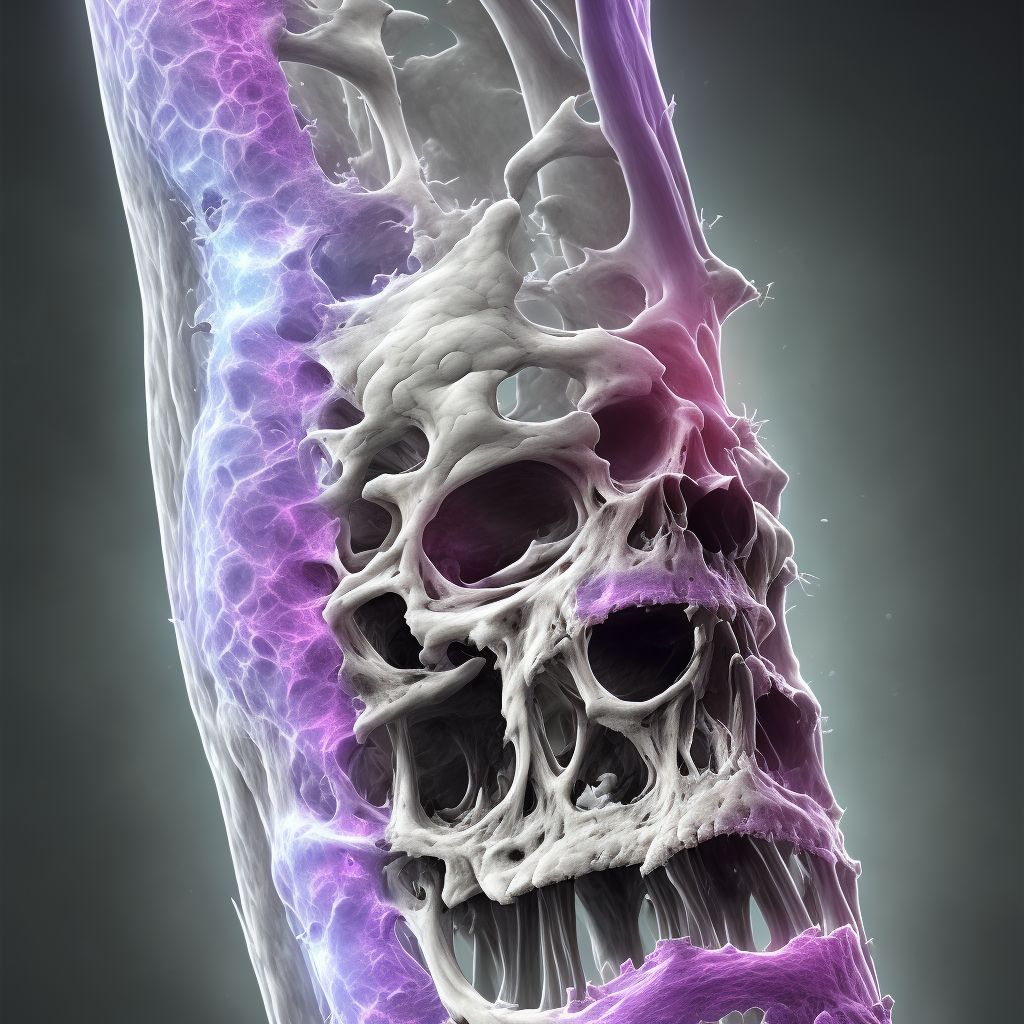 Salter-Harris Type II physeal fracture of lower end of ulna, left arm, subsequent encounter for fracture with nonunion digital illustration