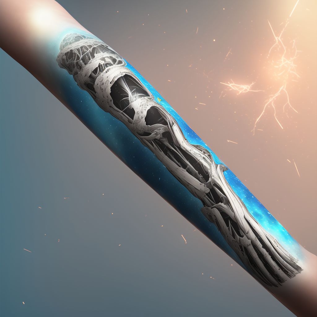 Salter-Harris Type II physeal fracture of lower end of ulna, left arm, sequela digital illustration